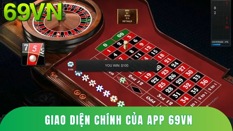 Giao diện chính của app 69VN